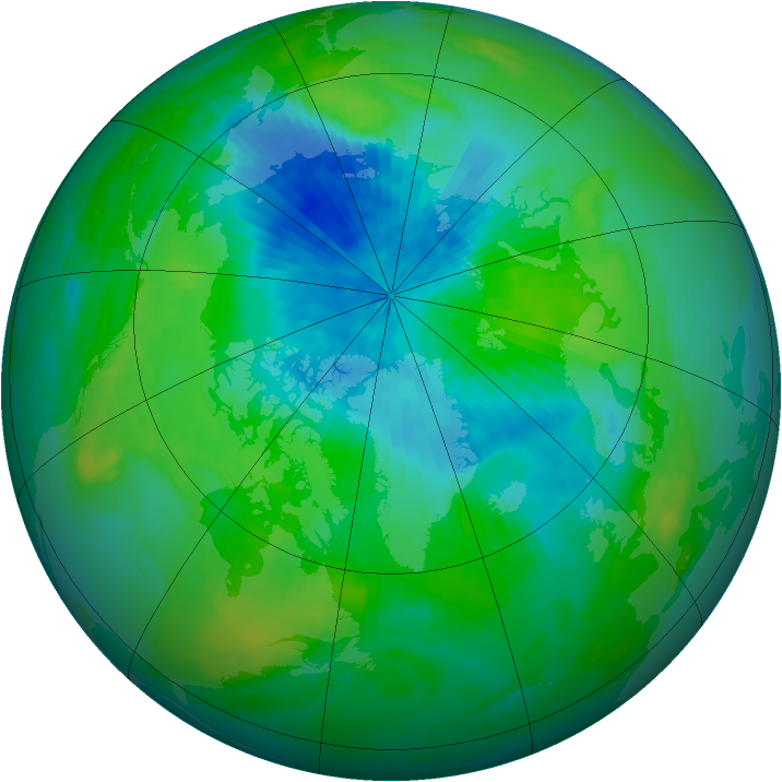 Arctic ozone map for 06 September 1984